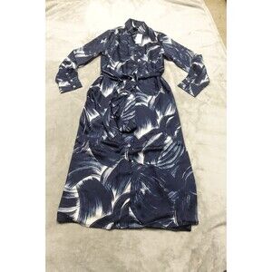 Banana Republic Navy and White Midi Dress